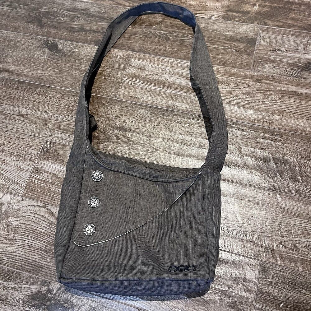 Ogio Charcoal Gray Inner Pockets Brooklyn Cross Body Messenger Bag Purse *READ*